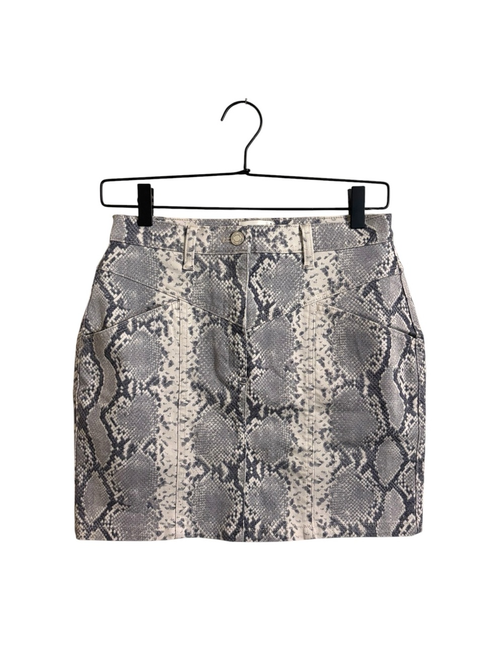 Wilfred Free Gray Snakeskin Print Mini Skirt Size 4